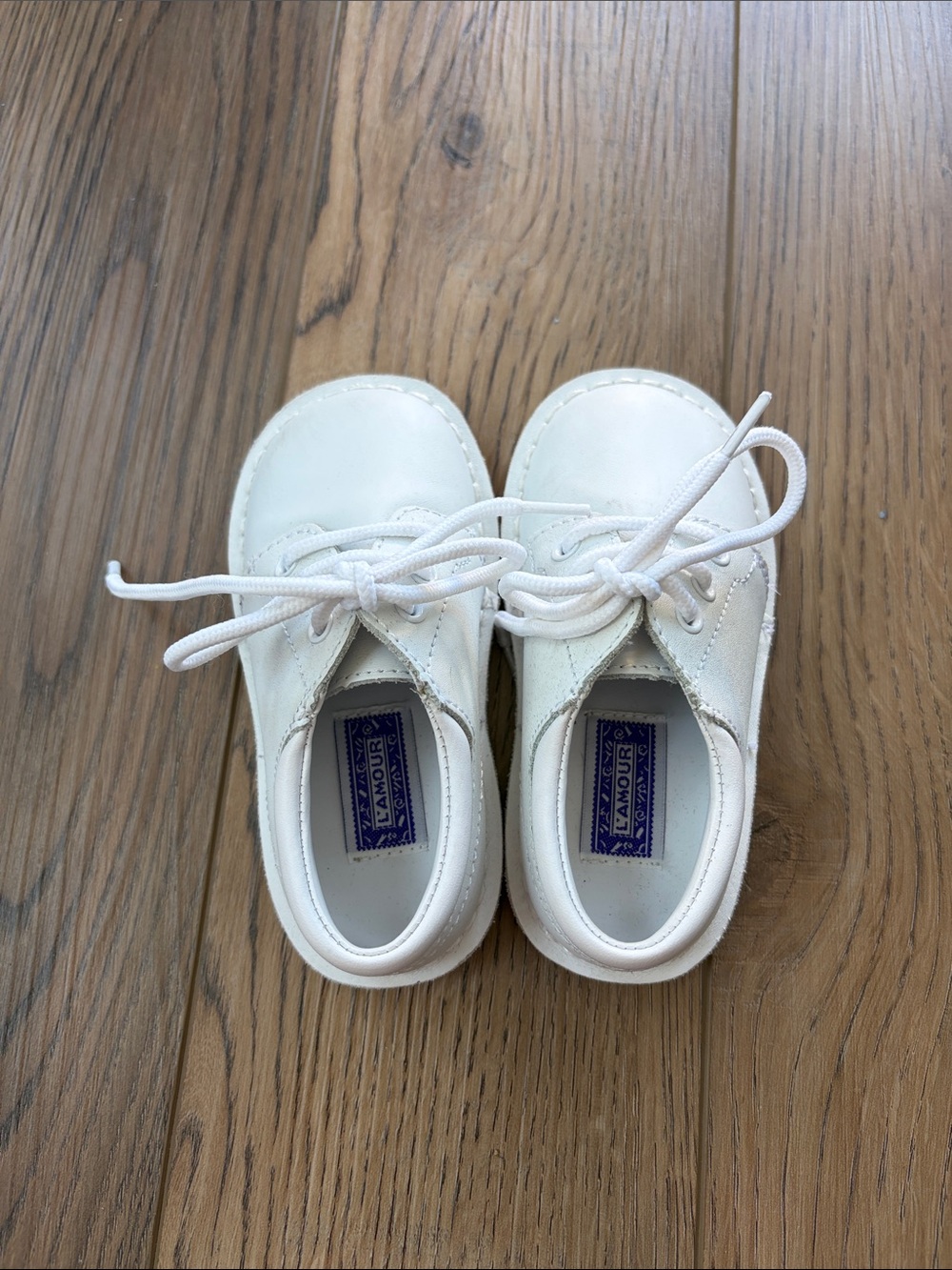 L'Amour | Tyler White Leather Kids Lace Up Dress Shoes